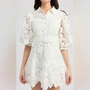 NWT En Saison Ottis Floral Cutwork Mini Dress Large